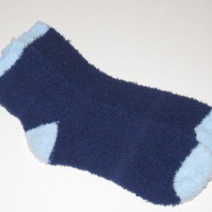 Light Blue and Navy Fuzzy Socks